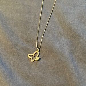💜5 for $25 Disney Elegant Gold Butterfly Mickey Pendant Necklace
